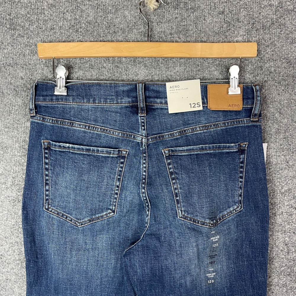 NEW AEROPOSTALE High Rise‎ Flare Jeans Medium Wash Denim Size 12S - Picture 4 of 10
